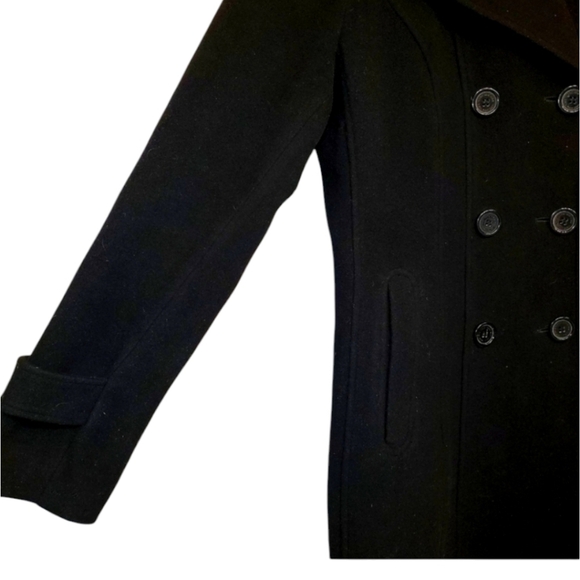 Marc New York Black Cashmere Wool Pea Coat - Picture 4 of 8
